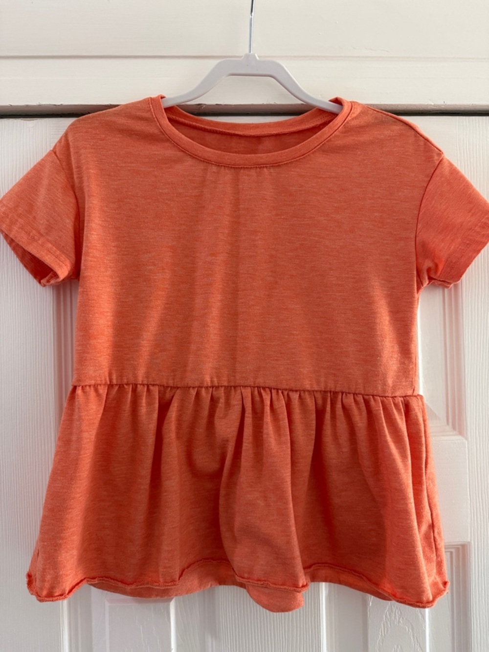🧡 Amazon Girls Orange Short Sleeve Peplum Top 🧡